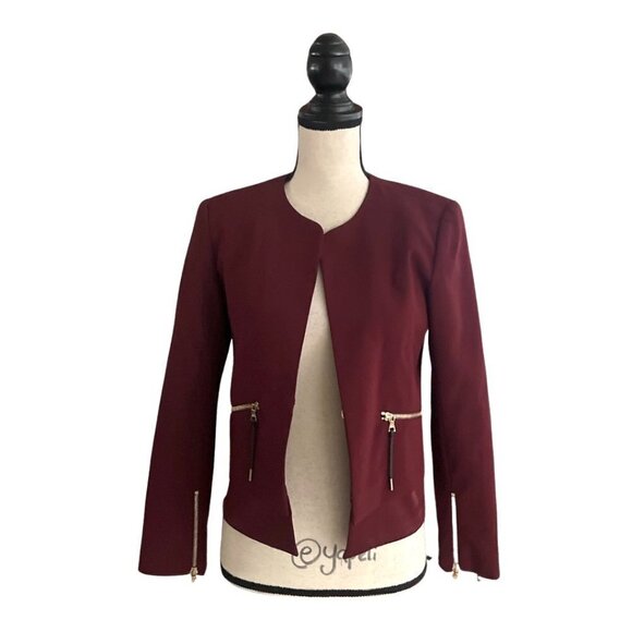 Sandro burgundy blazer size 38 - Picture 1 of 5